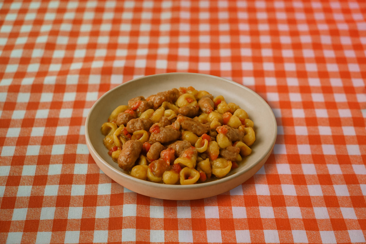 Pasta a la cazuela con carne de cerdo