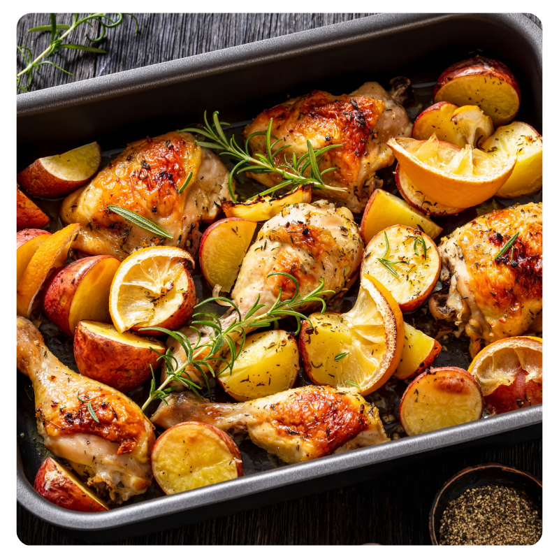 Receta de pollo al horno con patatas