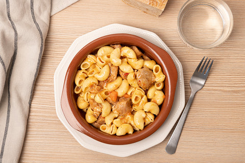 Guiso de carne de cerdo con pasta